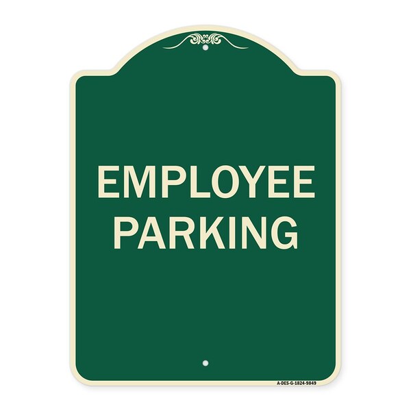 Signmission Designer Series Sign-Employee Parking, Green Heavy-Gauge Aluminum, 24" x 18", G-1824-9849 A-DES-G-1824-9849 - main